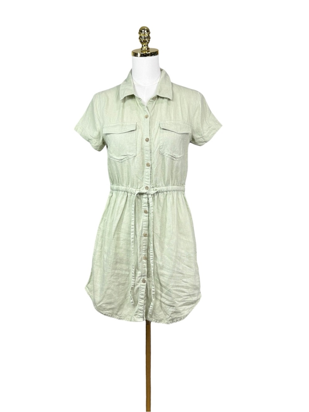 Woman’s Love Tree linen blend button front shirt dress size S